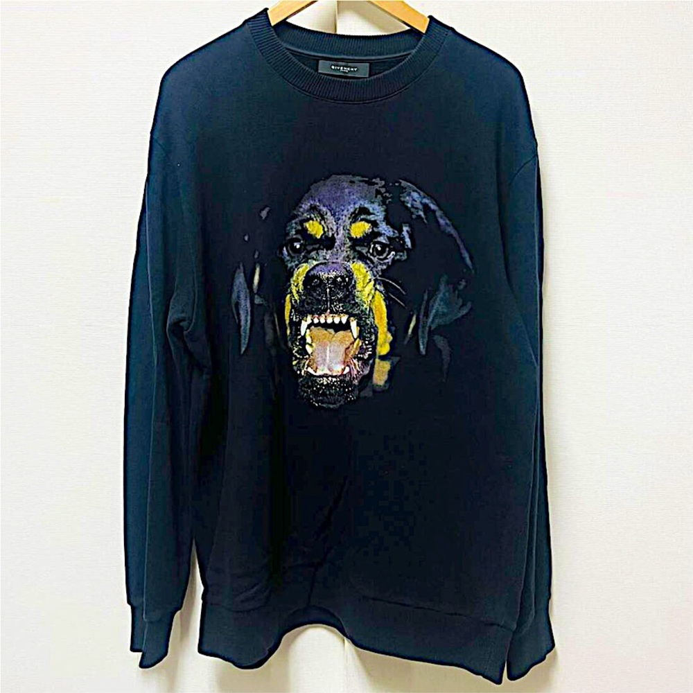 Authentic Givenchy 11 AW Riccardo Tisci Black Rottweiler Oversized Sweatshirt